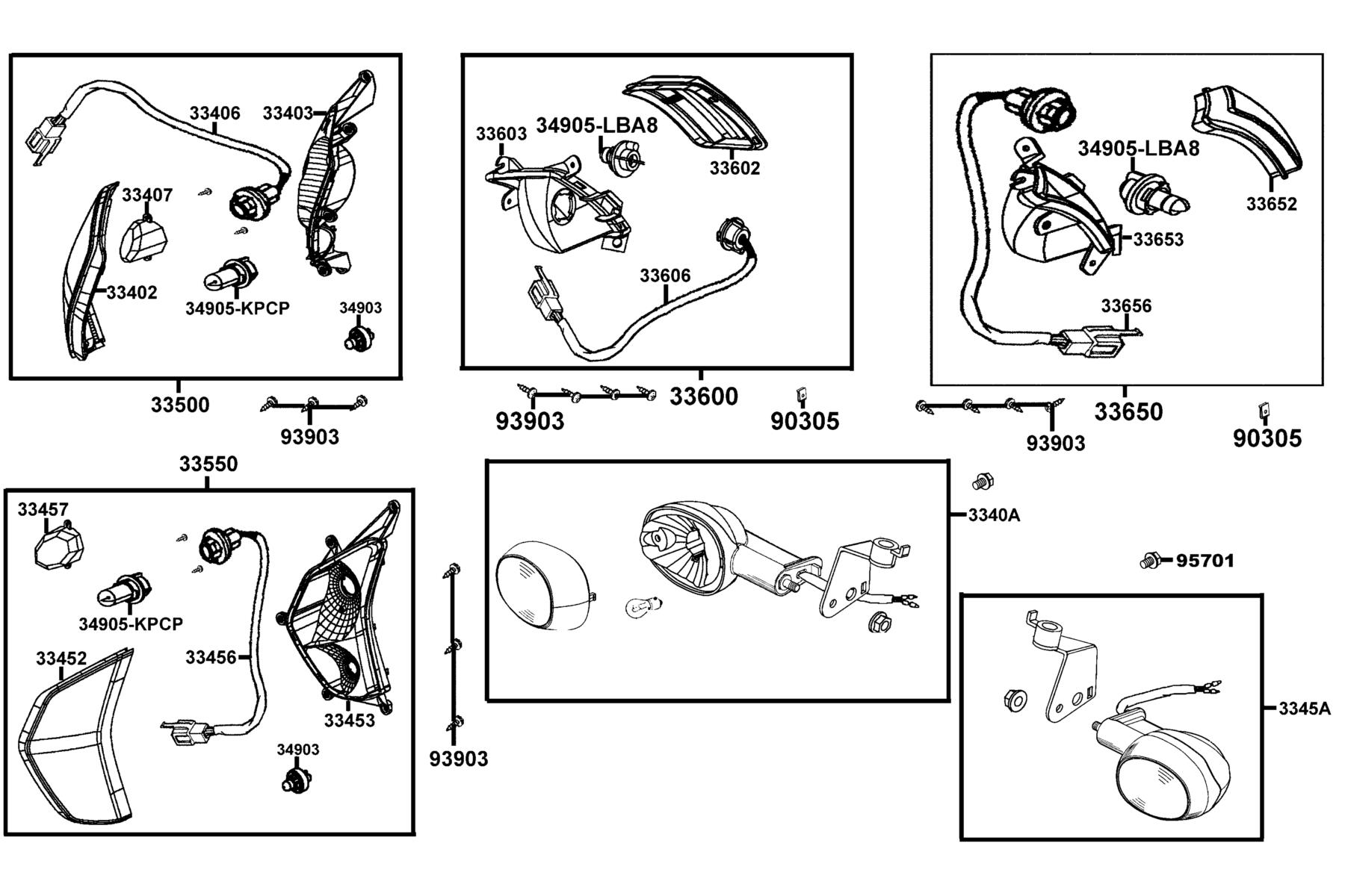 LIKE 50(2013~) Front Winker parts diagram